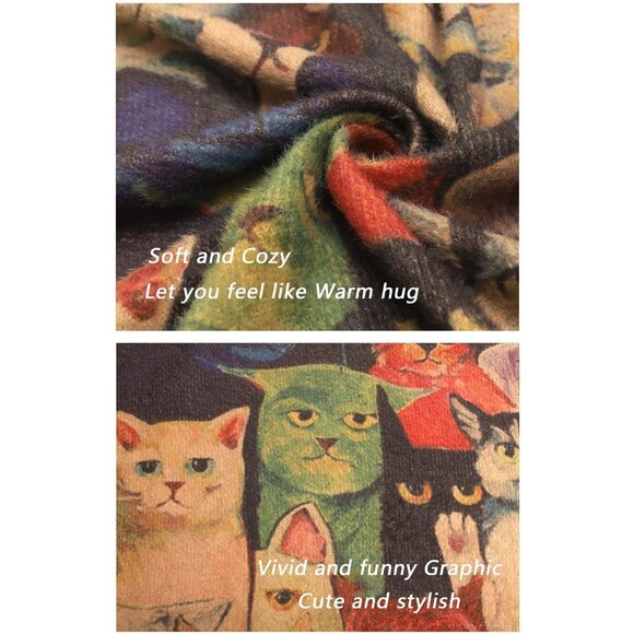 Women Christmas Sweater Graphic Print Oversized Pullover Picture 1 Loose Top - Picture 4 of 5